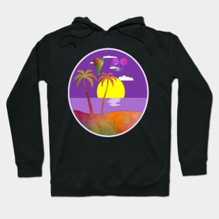 Tropical Island Getaway Silhouette Steampunk Art Hoodie